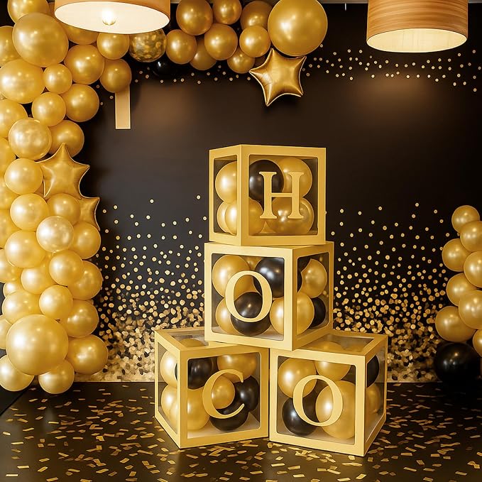 4 Pcs Hoco Boxes with Letters 11.8 x 11.8 x 11.8 Inch Clear Homecoming Balloon - Image 5
