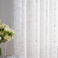 Taisier Home Silver Foil Print Linen Textured Curtains Geometric Dots Pattern by TaisierHome