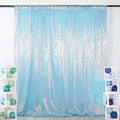 ShinyBeauty Sequin Backdrop 8X10Ft Iridescent Blue Backdrop Curtain by ShinyBeauty