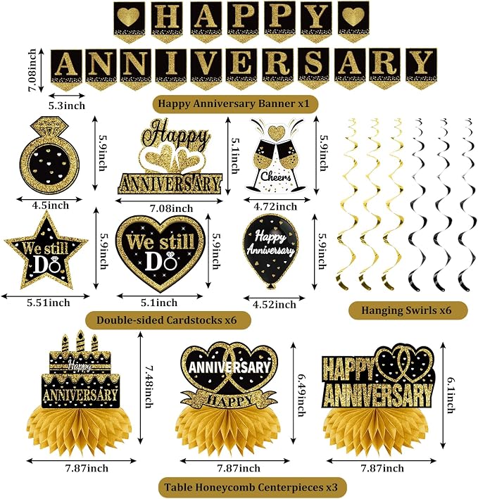 Kuxriox Happy Anniversary Decorations Kit - Image 2