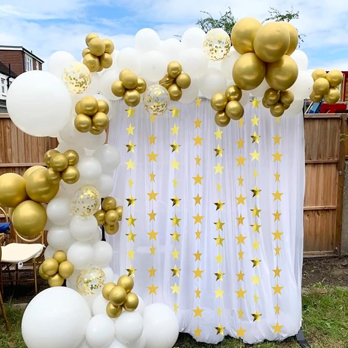 BEISHIDA Gold Glitter Star Garland Banner Decor Twinkle Star Banner Backdrop - Image 5