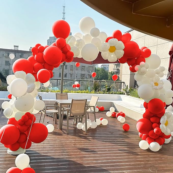 200 Pieces Red Balloon Garland Arch Kit Red Latex Balloons Different Sizes - Image 6