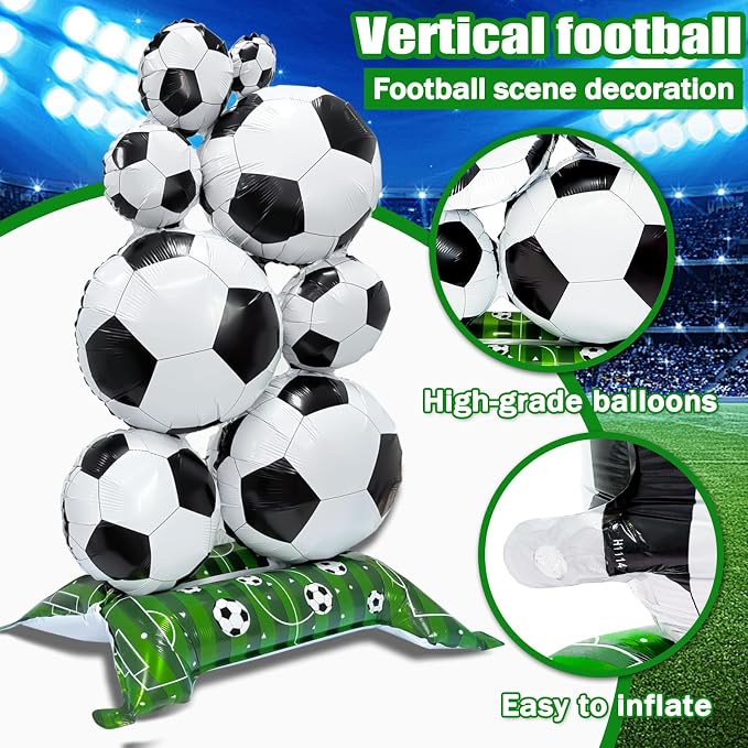 Giant Self Standing Soccer Ball Balloons 2 Pcs 5 ft Soccer Party Balloon - Image 3