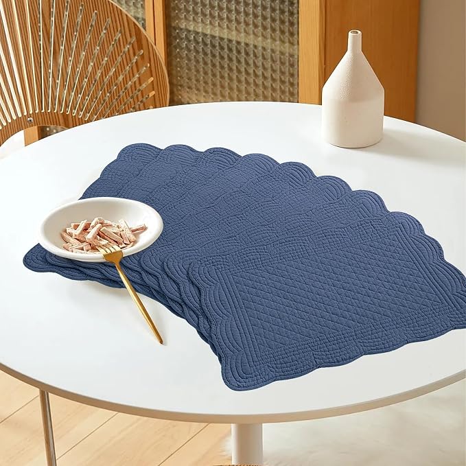 HOMBYS Quilted Placemats Set of 6 Washable-13x18 inches Rectangular Placemats - Image 8