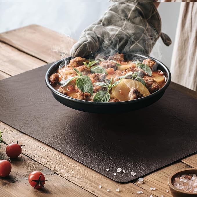 Placemats Set of 6, DOLOPL Reversible Dual-Color Faux Leather Place Mats - Image 4