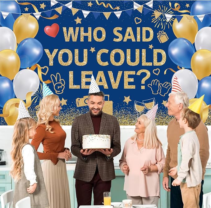 Blue Gold Who Said You Could Leave Backdrop Banner Photography Background - Image 6