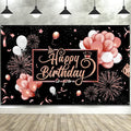 Blulu Happy Birthday Backdrop Banner Sign Poster Large Fabric Glitter Balloon by Blulu