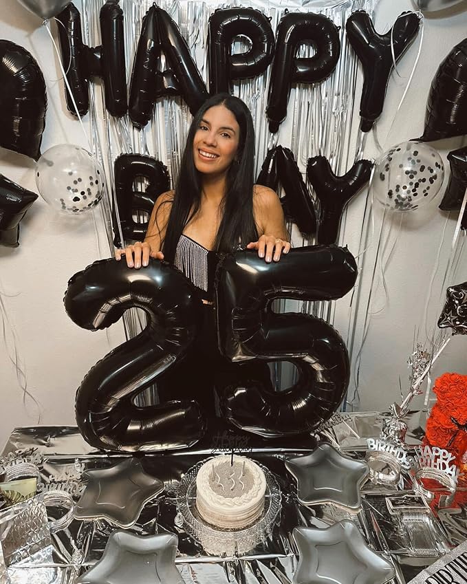 Black Number 3 Balloon 40 Inch, 3rd Birthday Party Decorations Men Women | Foil - Image 2