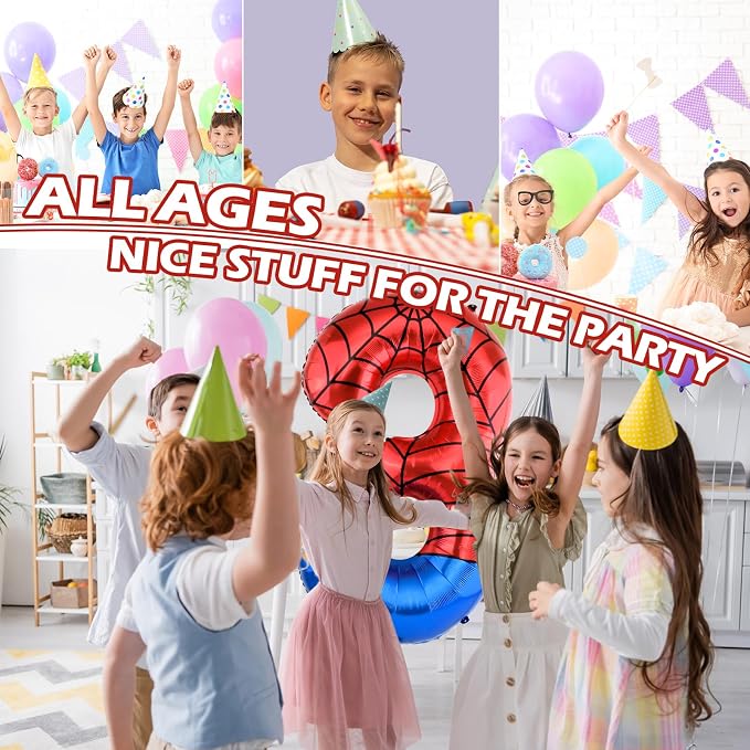 40 Inch Vibrant Spider-Themed Number Foil Balloons - Image 5