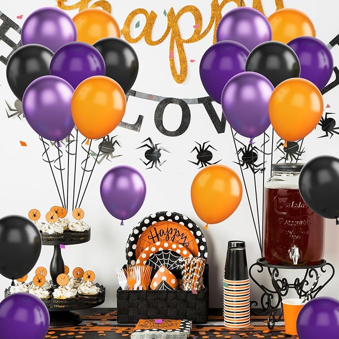 Halloween Balloons, Helium for Kids Halloween Spooky Pumpkin Birthday - Image 5