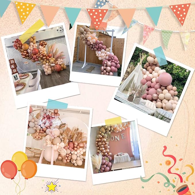 Boho Balloon Arch Kit 156pcs Dusty Rose Balloon Garland Double Stuffed Dusty - Image 6