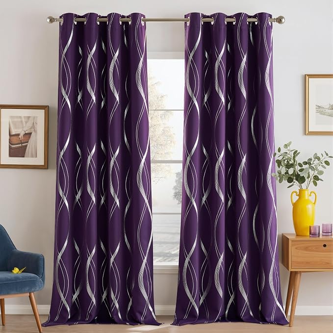 NICETOWN Royal Purple Blackout Curtains 84 inch Long by NICETOWN