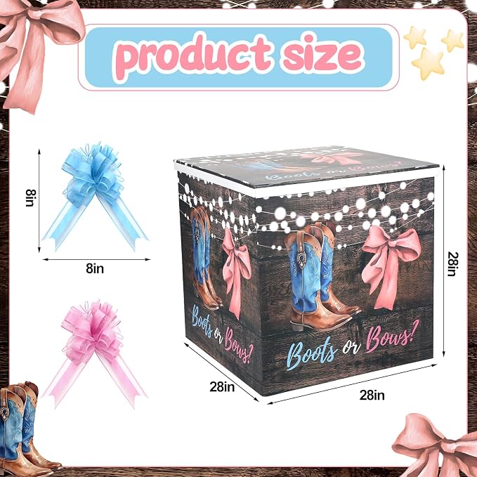 AmazingSpark 28in Giant Gender Reveal Gift Box - Image 2