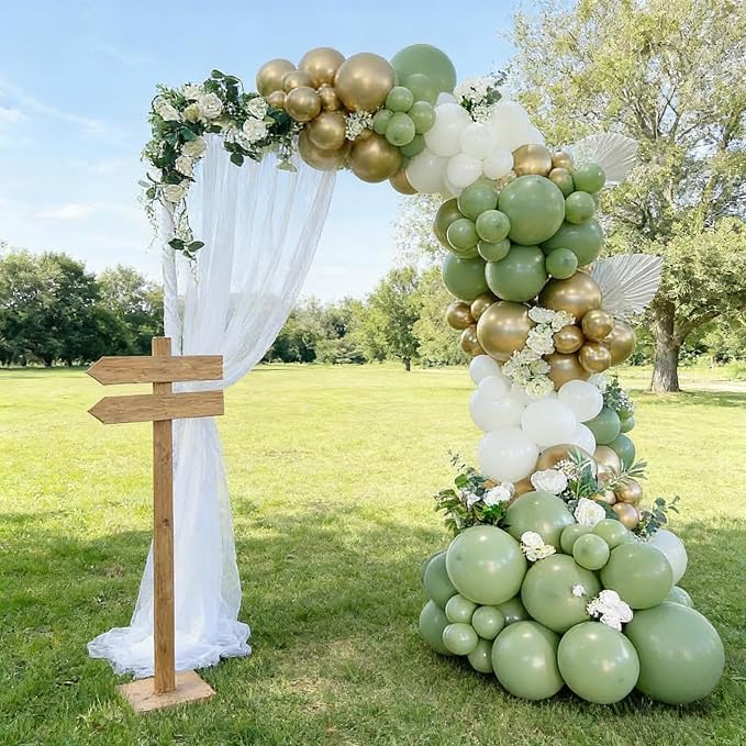 110pcs Sage Green and White Balloons Garland Arch Kit, 18/12/10/5 Inch | White - Image 3