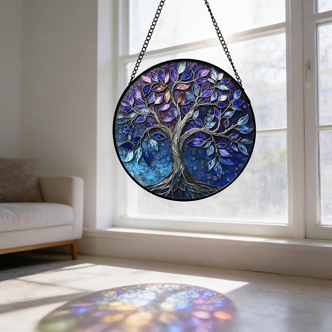 DASTOLL Stained Glass Window Hanging, and Mom 6.3 in - Image 6