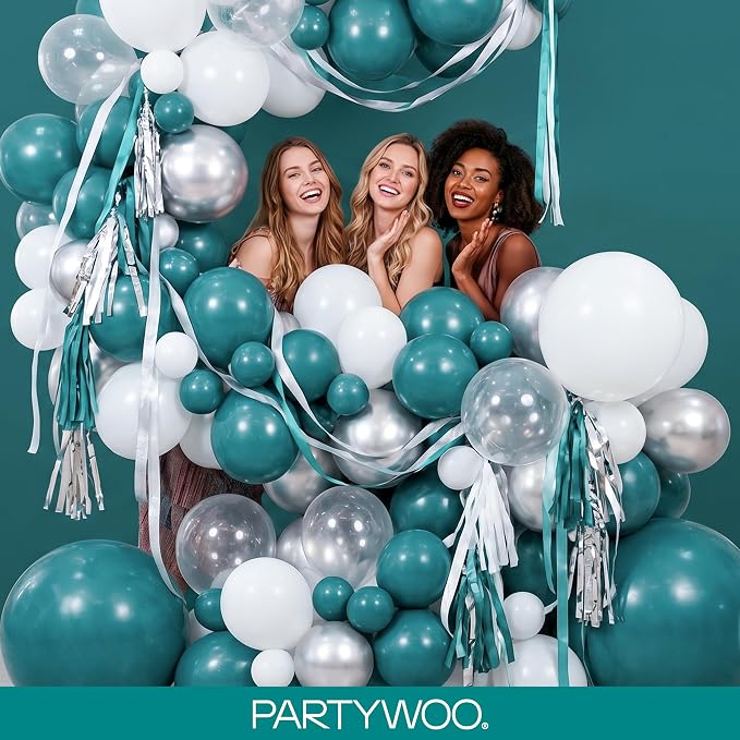 PartyWoo Slate Blue Balloons 140pcs Dusty Blue Boho Neutral Color | 18 12 10 5 - Image 5