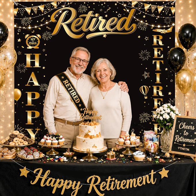 YTHETM Retirement Party Decorations Retirement Backdrop - Image 3