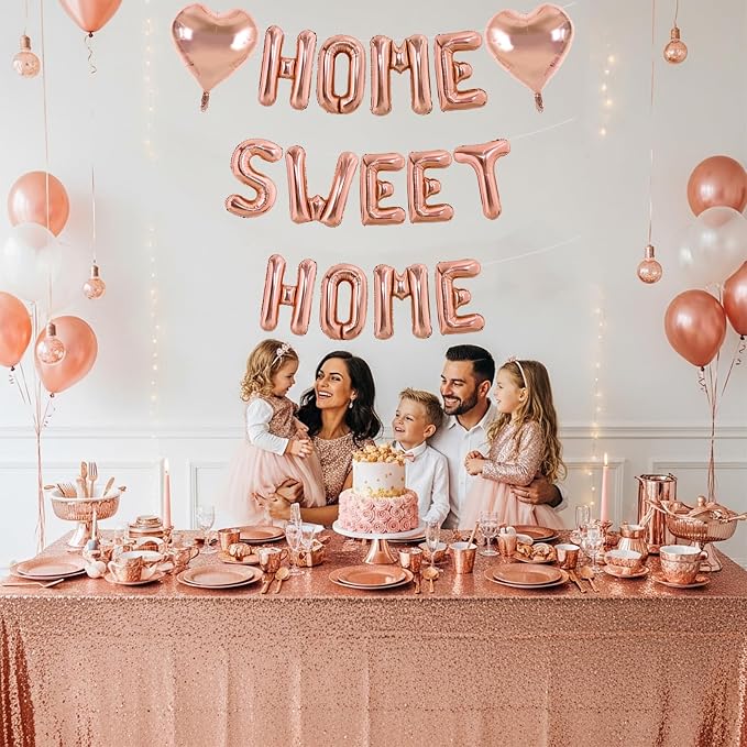 TONIFUL 16 Inch Rose Gold HOME SWEET HOME Letter Balloon - Image 3