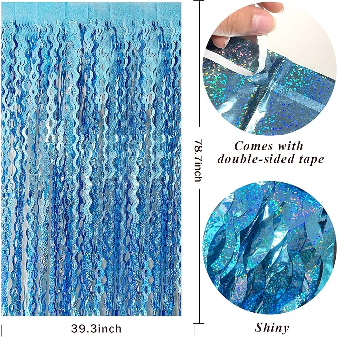 Tinsel Foil Fringe Curtains Wavy Backdrop - Image 2