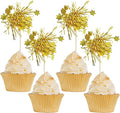 Gyufise 30Pcs Star Foil Firework Cupcake Toppers Sparkle Tinsel Cake Toppers by Gyufise