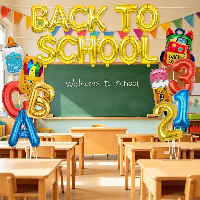 Back to School Balloons, Back to School Decorations Letter Balloons Banner | - Image 5