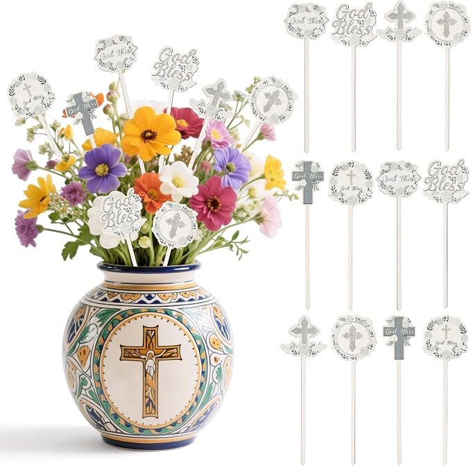 TICIAGA Floral God Bless Decorative Picks by TICIAGA