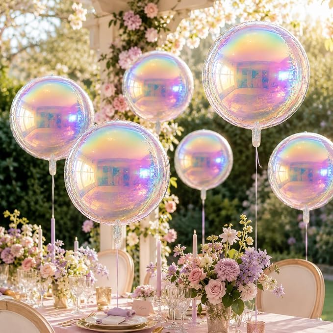 Iridescent Round Balloons, Baby Shower, Rainbow and Party Decorations - Image 8
