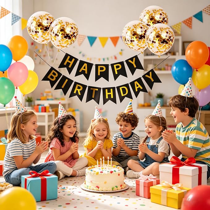 Happy Birthday Banner Sign Bunting Hanging Decorations - Image 3