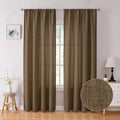 Tollpiz Linen Curtain Living Room Rod Pocket Semi Sheer Curtains Burlap Light by Tollpiz