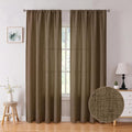 Tollpiz Linen Curtain Bedroom Rod Pocket Semi Sheer Curtains Burlap Light by Tollpiz