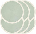 Round Placemats Set of 6, Woven Table Mats, Mint Green | Braided Paper Edge by Noctiflorous