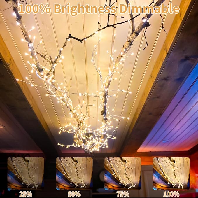 FNHMSL Enchanted Willow Vine Lights, 7.55FT 144LED 2 PCS White Tree Branch - Image 2