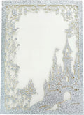 20PCS Castle Pocket Invitations, Quinceanera Invitations with Envelopes, Princess Invitation, Laser Cut quince invites (glitter silver)