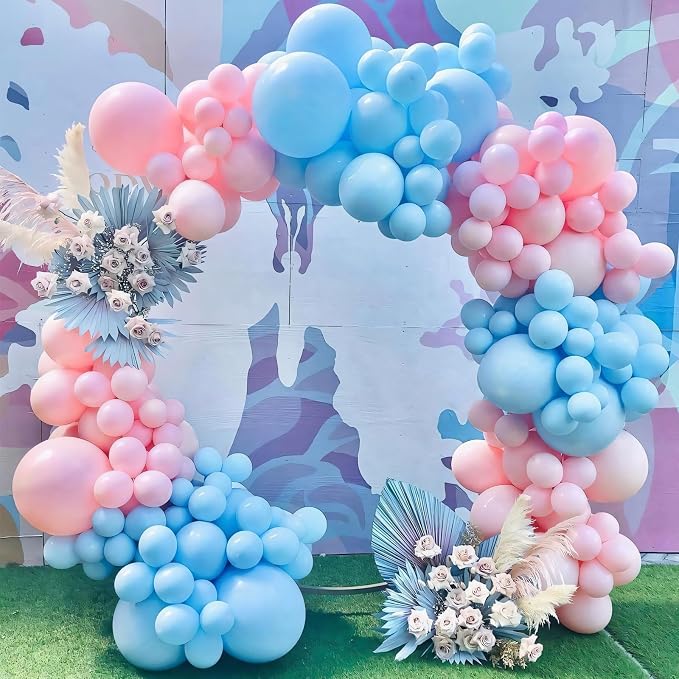 Pastel Blue Balloons Different Sizes 135pcs 18 12 10 5 Inch Baby Blue Balloon - Image 4