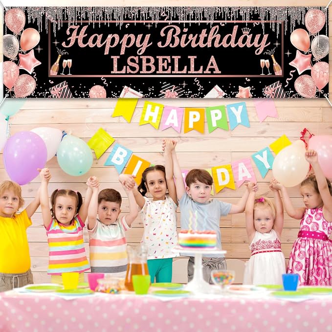 Lonfliness Personalized Birthday Banner Happy Birthday Party Decor Custom DIY - Image 6