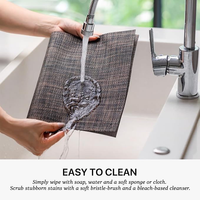 LEXMORE Placemats Set of 6 Vinyl/Plastic Woven Place Mats - Image 4