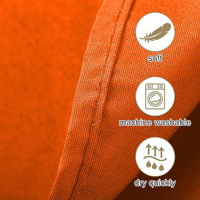 Ascoza 2pack 120 Inch Orange Round Tablecloth in Washable Polyester Fabric for Wedding/Banquet/Restaurant/Parties