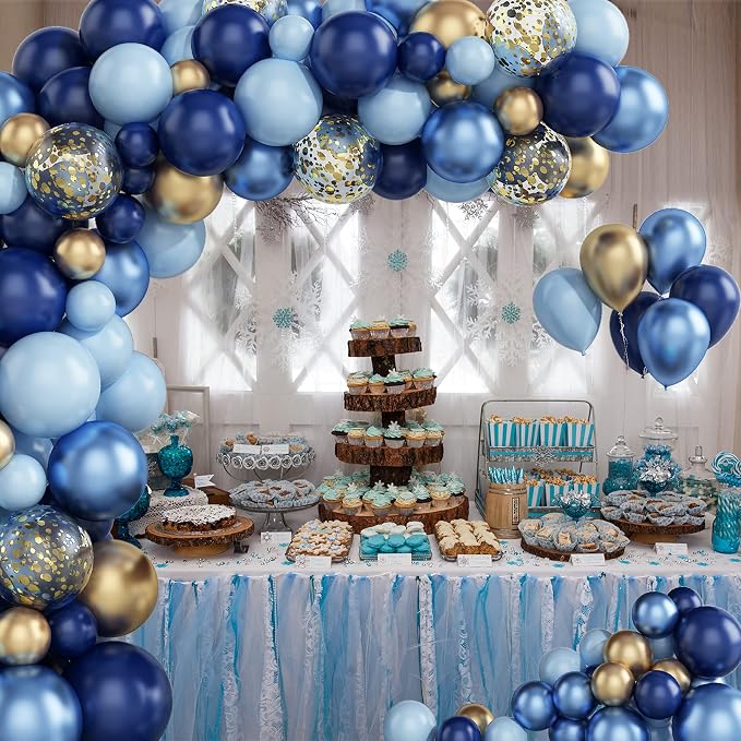 97PCS Navy Blue Balloon Garland Arch Kit, Metallic Blue and Macaron Blue - Image 6