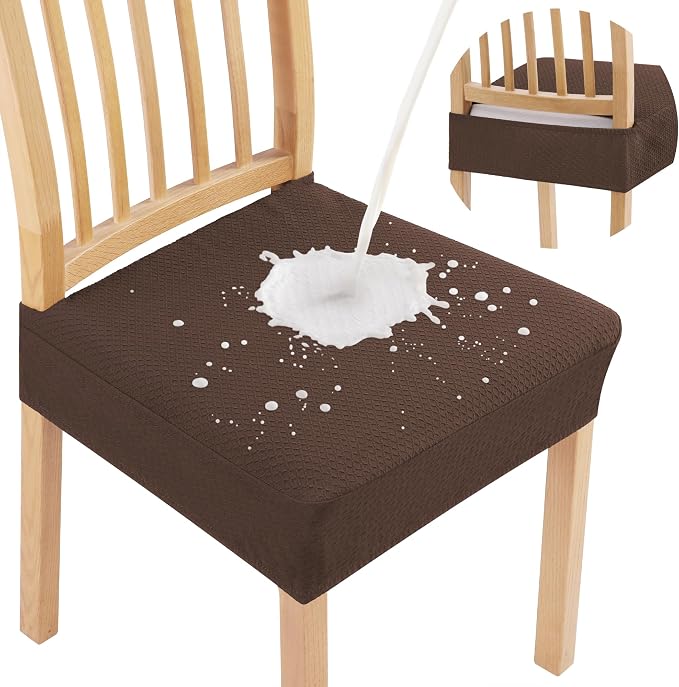 Smiry Waterproof Seat Covers for Dining Room Chairs, No Rear Covers | Stretch by Smiry