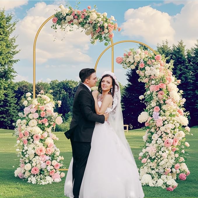 2 Pack Metal Arch Backdrop Stand 7.2FT, 6FT Wedding Balloon Floral Frame | - Image 2