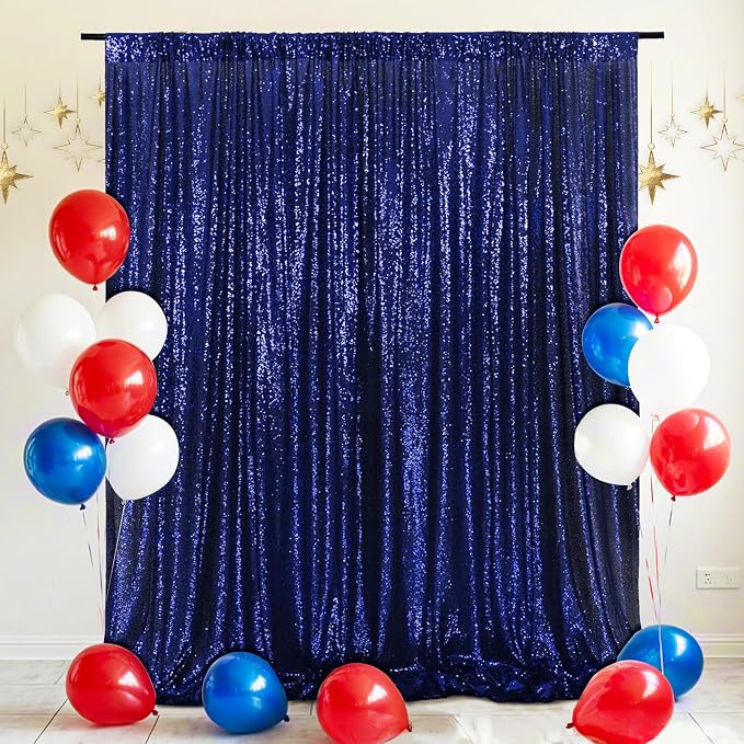 Eternal Beauty Navy Blue 3mm Sequin Backdrop 4x7 Ft - Image 2