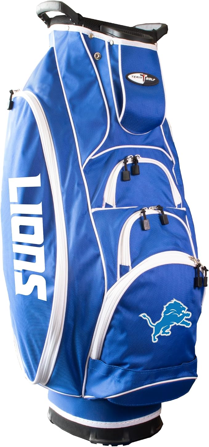 Team Golf NFL Lightweight, 10-Way Club Divider, Spring Action Stand, Insulated Cooler Pocket, Velcro Glove and Umbrella Holder & Lift Assist Handles