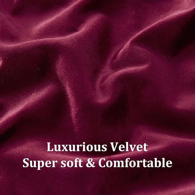 BULBUL Velvet Burgundy Blackout Curtains 120 inch Long - Image 5
