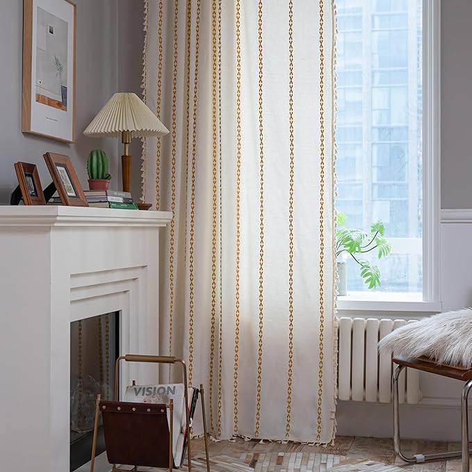 Sutuo Home Boho Curtains for Bedroom Dining Room Kitchen, Semi Blackout - Image 5