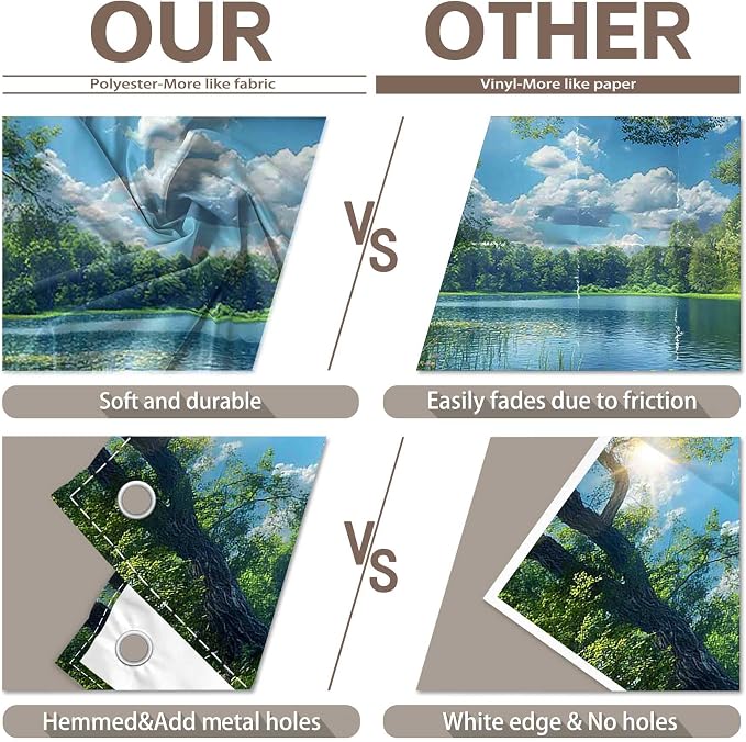 Fabric 10x8ft Lake Natural Scenery Backdrop River Camp Banner | Mountain Forest - Image 5