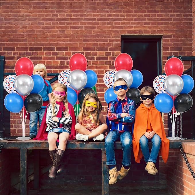 4 Sets Black Silver Red Blue Balloons Stand - Image 6