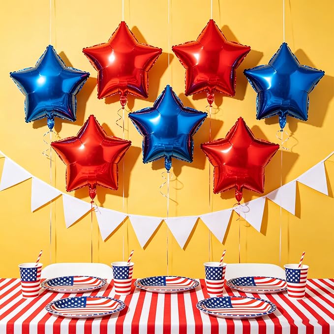 Red Blue Star Balloons 18 Inch - Image 5
