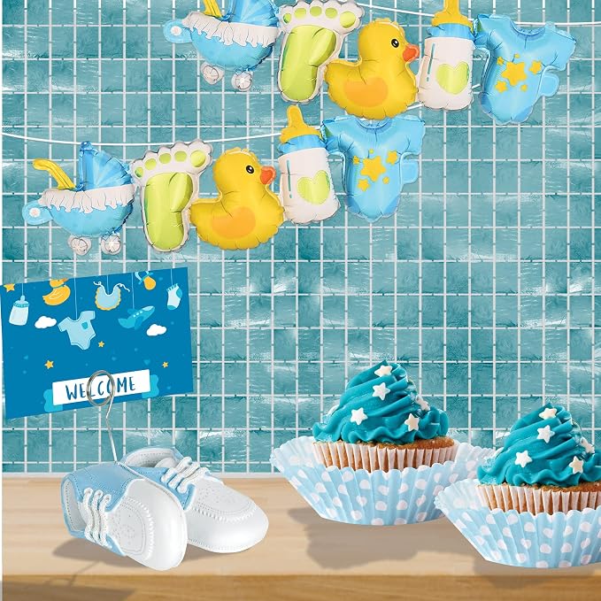 Beistle Baby Shoes Photo and Balloon Holder-1 Pc, Light Blue - Image 3