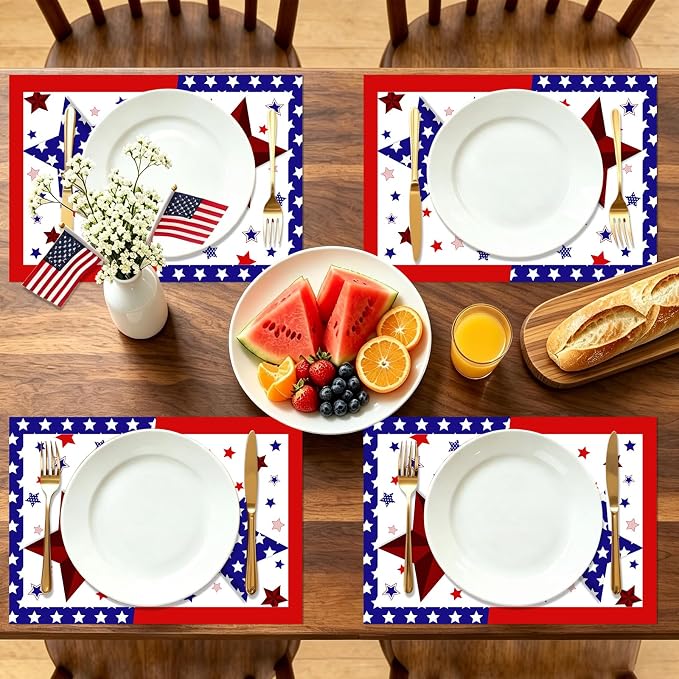 50 Pack Disposable Paper Placemats Patriotic Table Mats - Image 5
