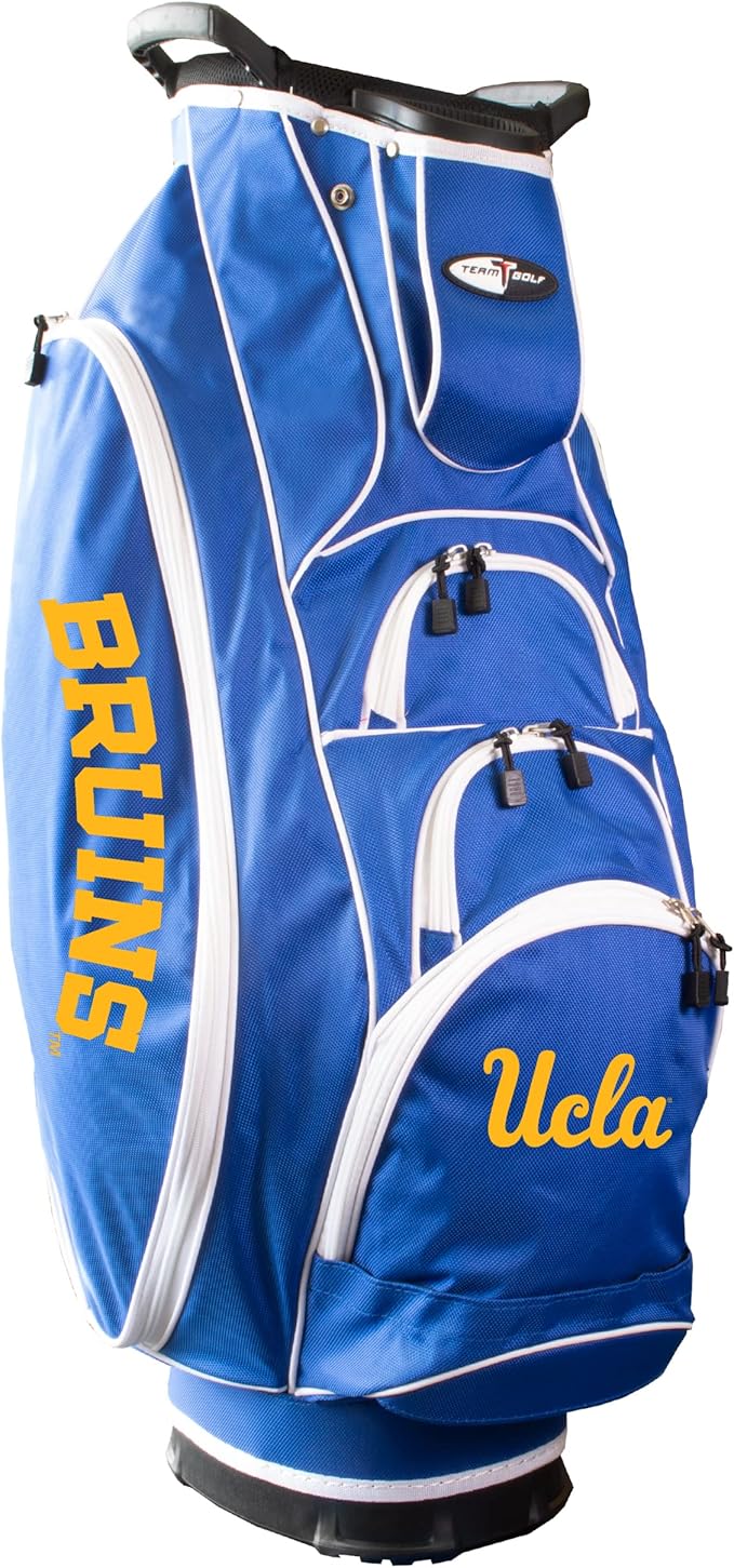 Team Golf NCAA Lightweight, 10-Way Club Divider, Spring Action Stand, Insulated Cooler Pocket, Velcro Glove and Umbrella Holder & Lift Assist Handles